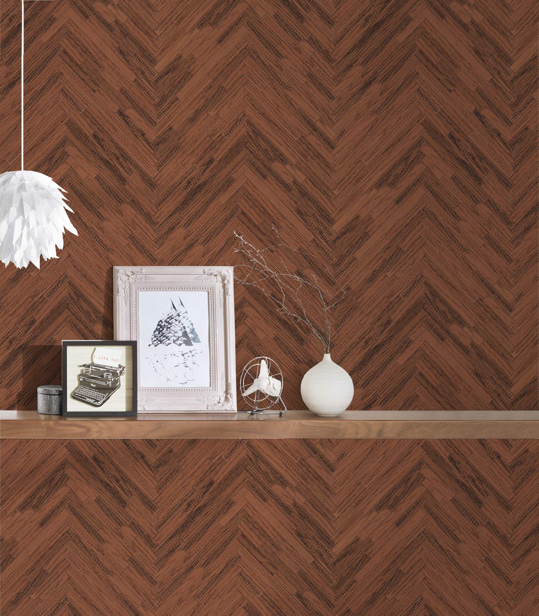 Papier peint imitation bois Papier peint effet bois Tapisserie imitation bois Papier peint intissé Marron Métallique 370513 | Papier peint pas cher