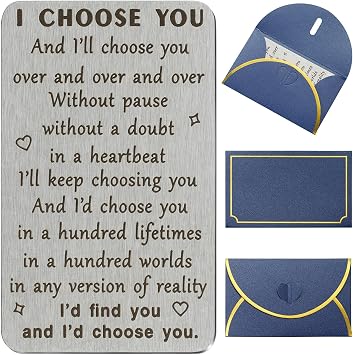 furid Valentines Day Gifts for Him I Choose You Wallet Card Gift For Husband Boyfriend at Birthday Anniversary