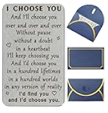 Valentines Day Gifts for Him: I Choose You Wallet Card Gift For Husband Boyfriend at Birthday Anniversary