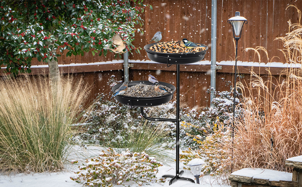 Metal Bird Bath For Outside With Wind Spinner, 48.8" Vintage