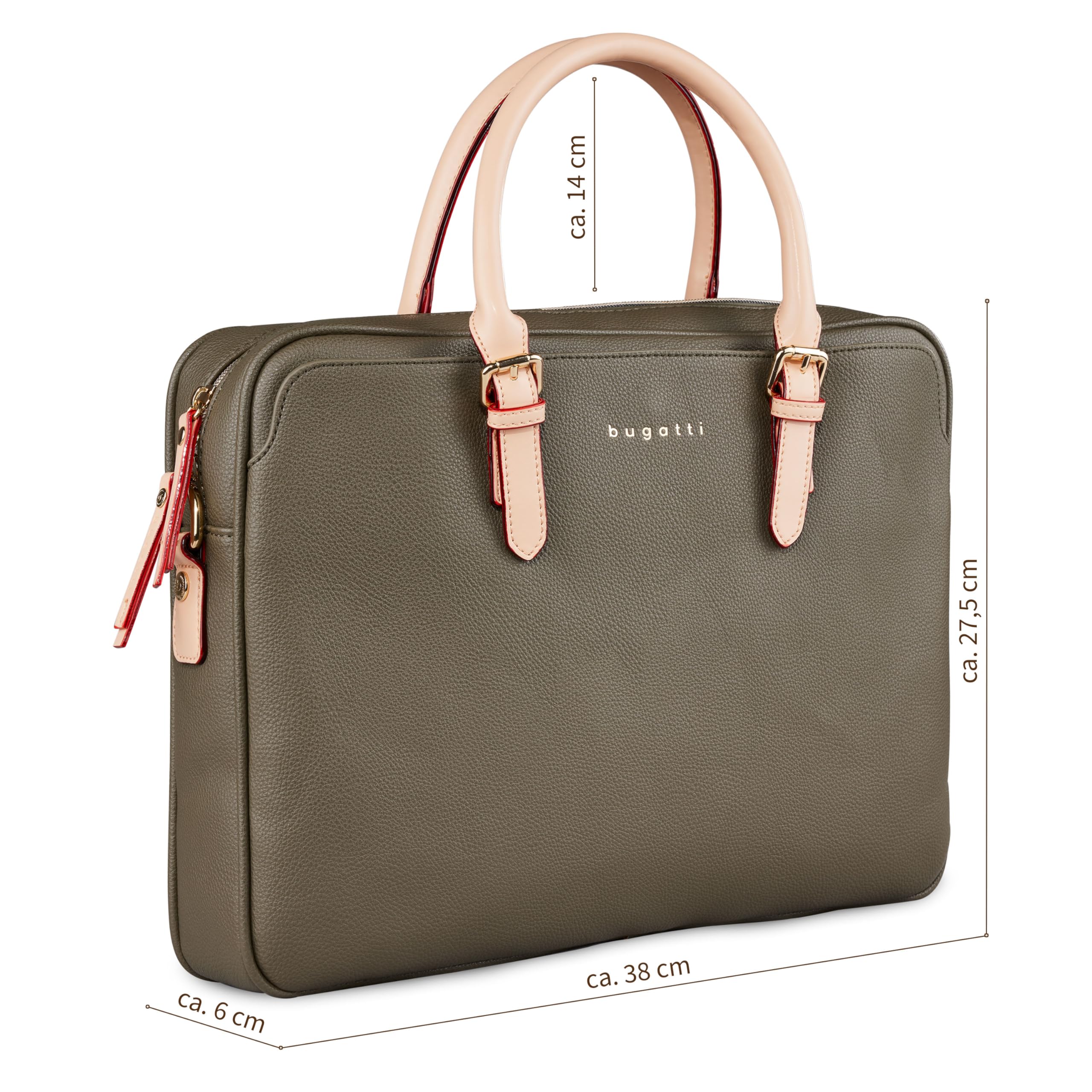 bugatti Ella Torba biznesowa 15”, teczka z imitacji skóry z przegrodą na laptopa