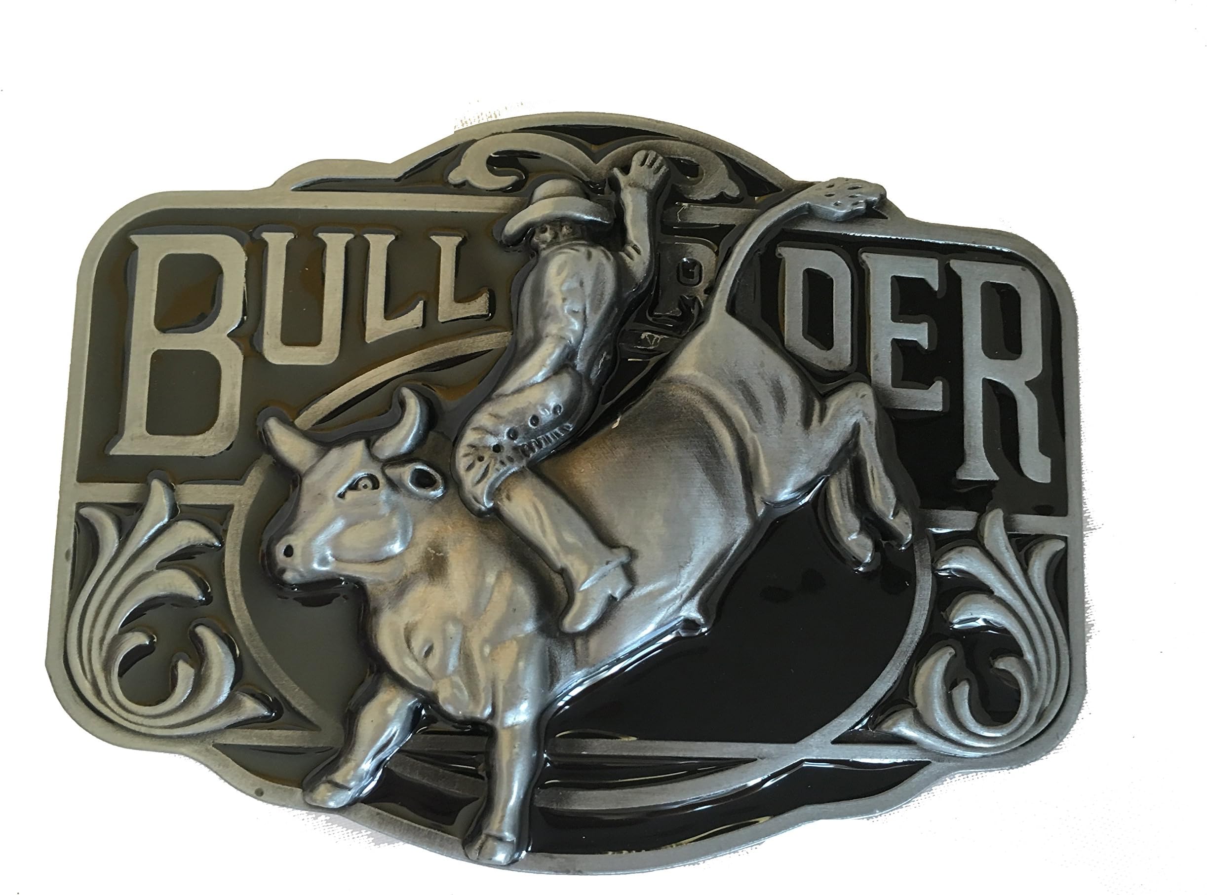 Bull Rider Belt Buckle for Leather Belt