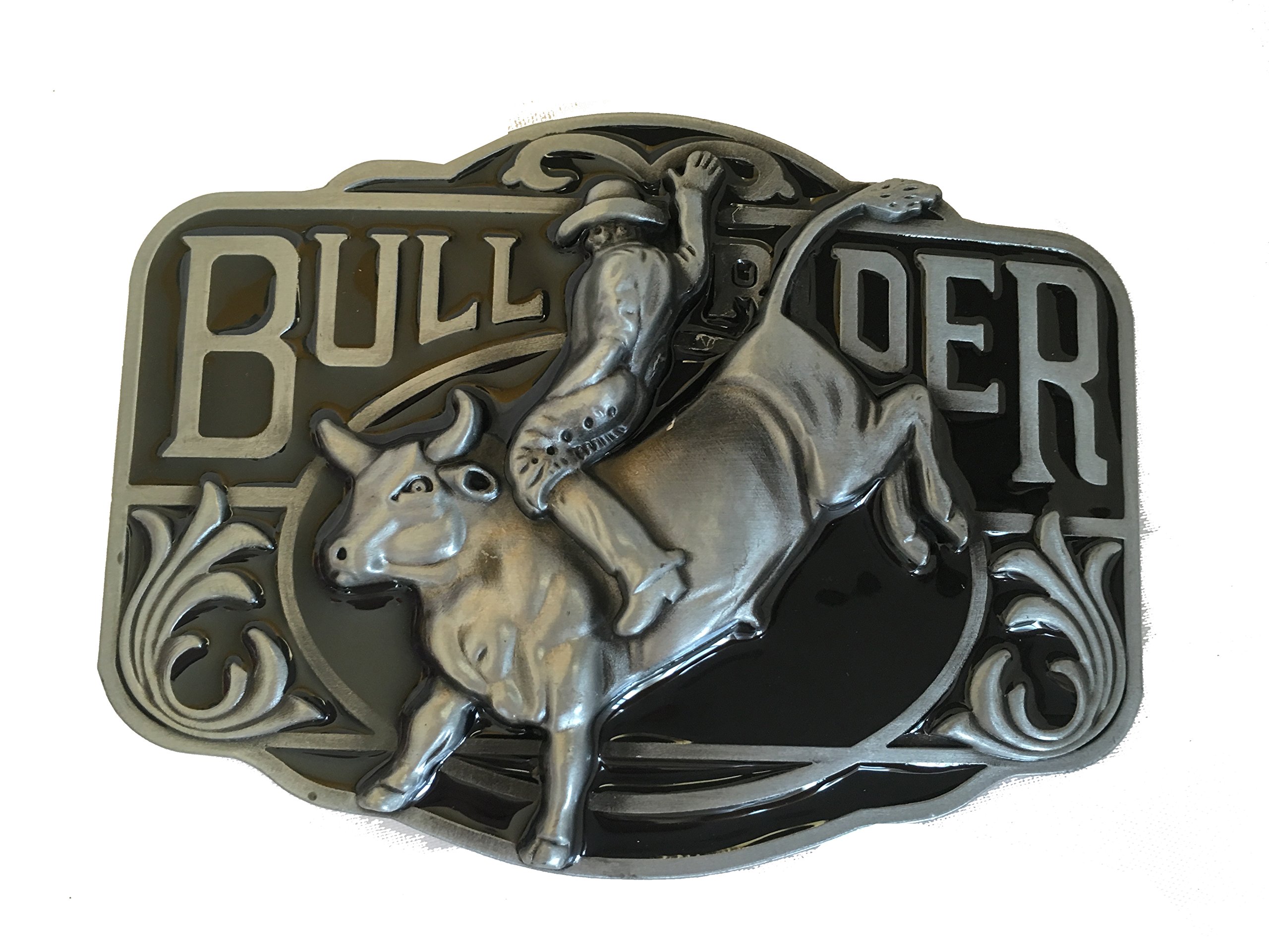 Bull Rider Belt Buckle for Leather Belt