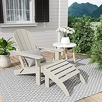 Vista 17 de WestinTrends Malibu - Silla de salón para exteriores, juego de 2 sillas Adirondack con otomana, sillas plegables de madera de polietileno para todo