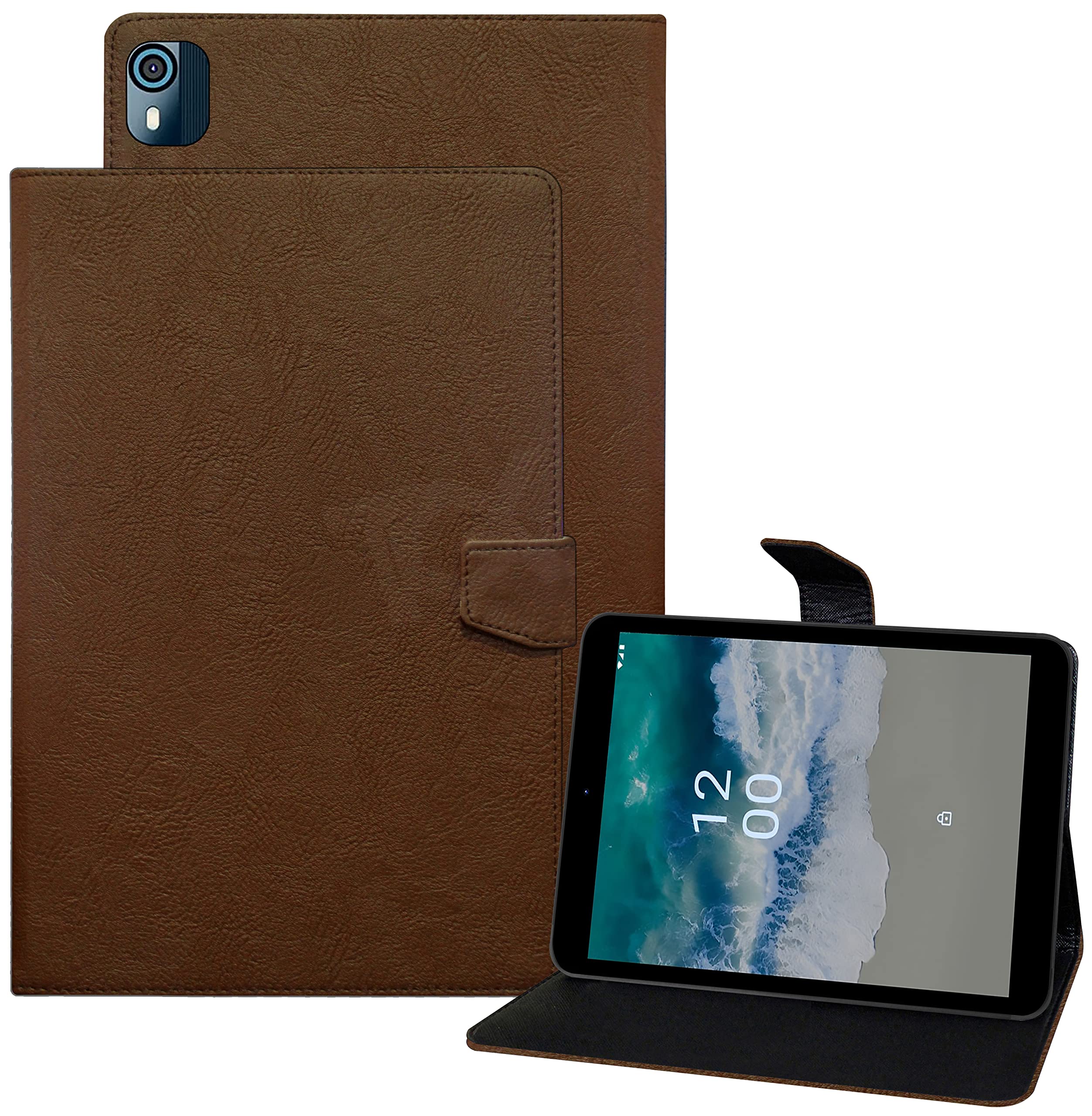 TGK Flip Case Cover for Nokia Tab T10 8 inch Tablet TA-1472 Plain Design (Brown) (B0BJDYGVMB) Amazon Price History, Amazon Price Tracker