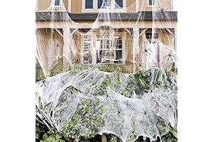 Spider Webs Halloween Decorations Bonus with Fake Spiders (1400 Sq. Ft)