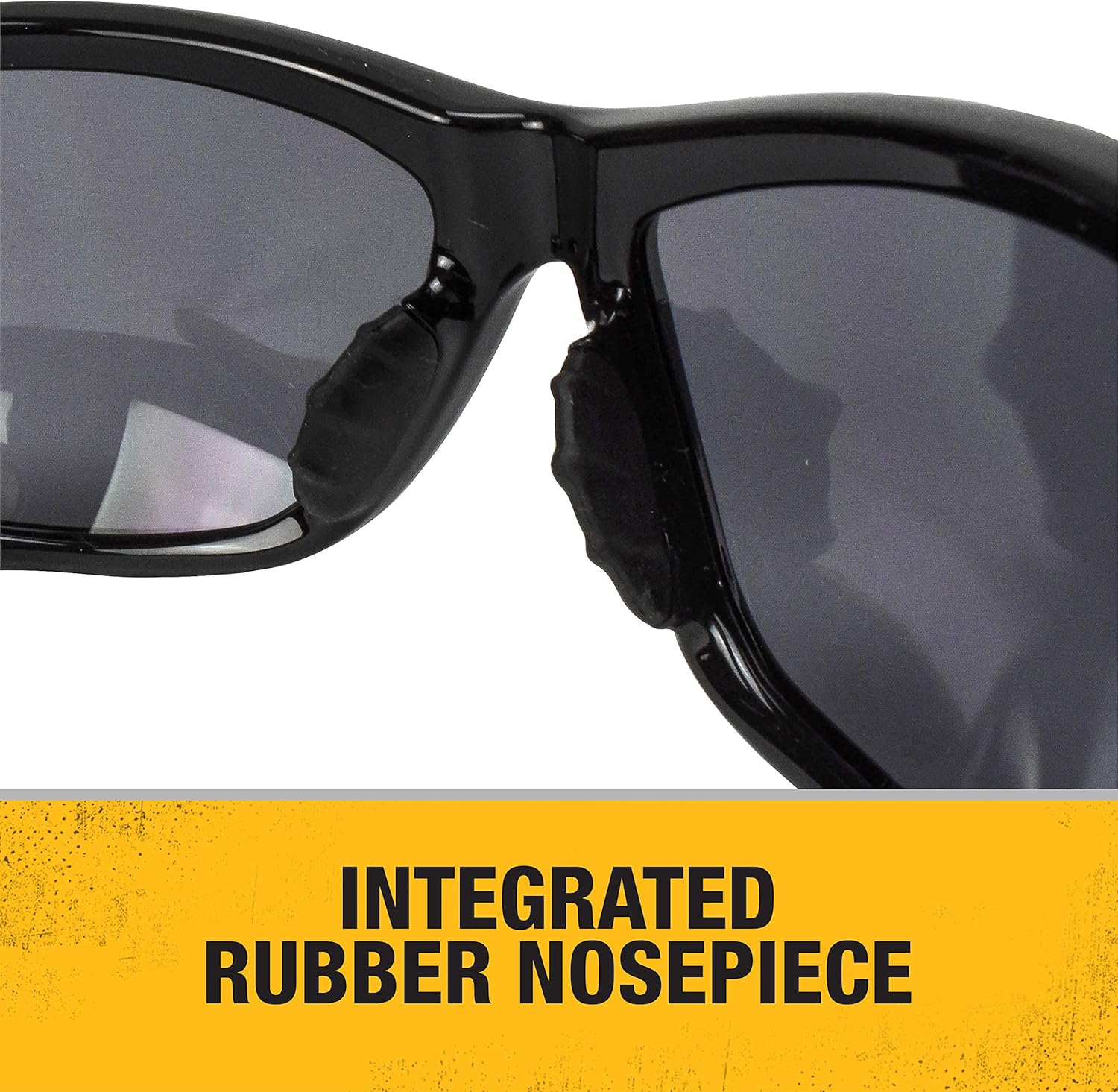 DEWALT DPG94-2C Dominator Z87+ Safety Glasses – Black Full Frame & Smoke Lens – Rubber Temples & Nosepiece – 1 Pair