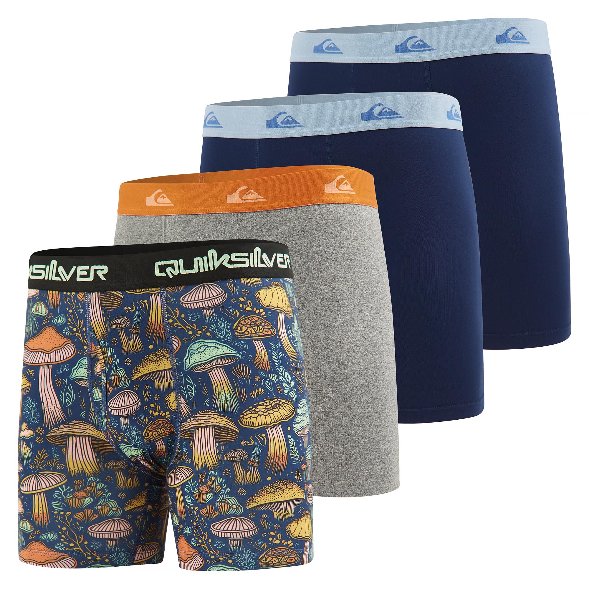 Quiksilver Mens Underwear 4 Pack Boxers for Men Supersoft Brushed Polyester Mens Boxer Briefs