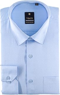 7-DAYS Premium Men's Formal Shirts – Cotton Rich, Textured Self-Design, Full Sleeve, Regular Fit, Wrinkle Resistant, with ... Price In India