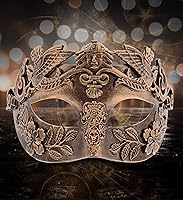 Vista 6 de Máscara de baile de máscaras real veneciana, máscara steampunk de media mascarada, accesorio de disfraz barroco