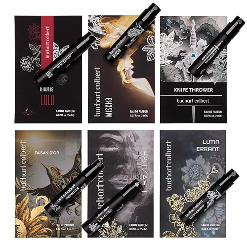 Juego de muestras de Eau de Parfum  6 muestras de perfume de 0.1 fl oz  Colección de fragancias unisex Discovery con aromas florales, ámbar,