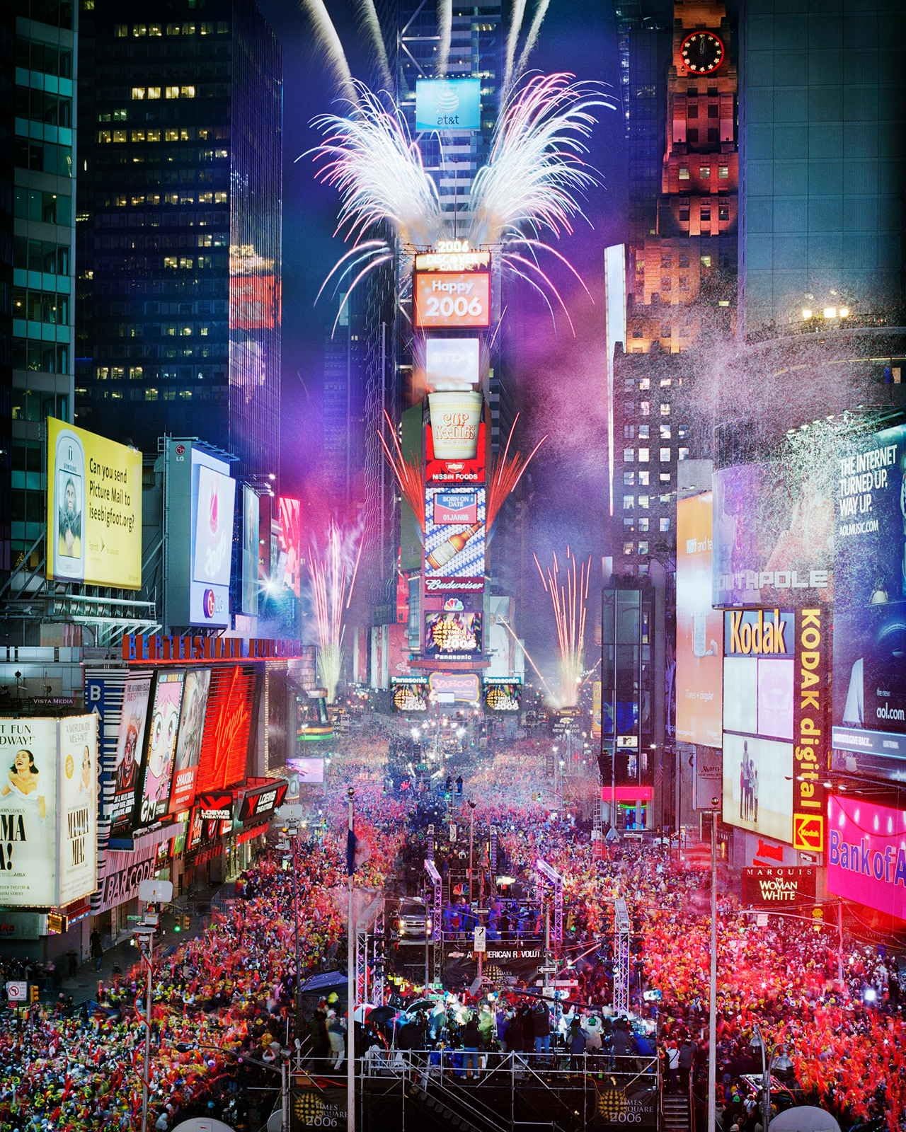 20"x24" Hd Canvas Print Home Decor Art Painting (No Frame), New York, Times Square, Modern City, Metropolis, Firework
