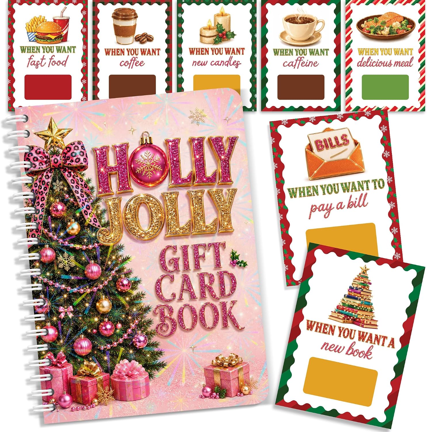 Merry Christmas Gift Card Book, Stocking Stuffer for Teen, Adults, Kids