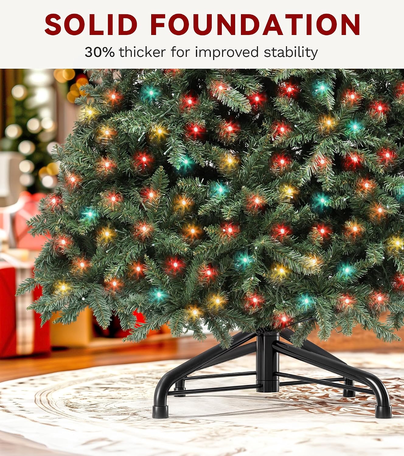 DWVO 7.5ft Christmas Tree with 400 LED Lights, Prelit Artificial Twinkling Xmas Christmas Tree Smart Controlled, 1800 Thickened Branch Tips, Metal Stand, UL Listed for Home Party Office Decoration