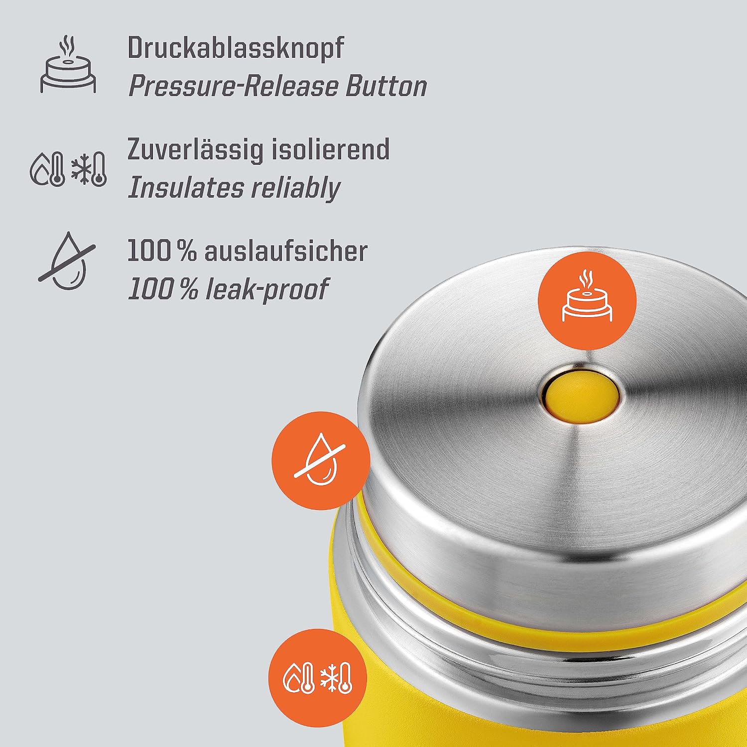 Esbit FJ750SC-FGN Sculptor Thermal Container, 18/8 Stainless Steel, steingrau