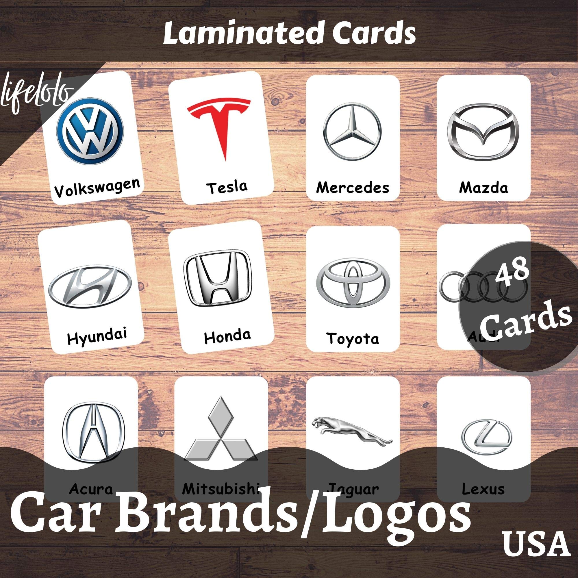Generic Car Brands Flash Cards Car Logos Automotive Logos Car