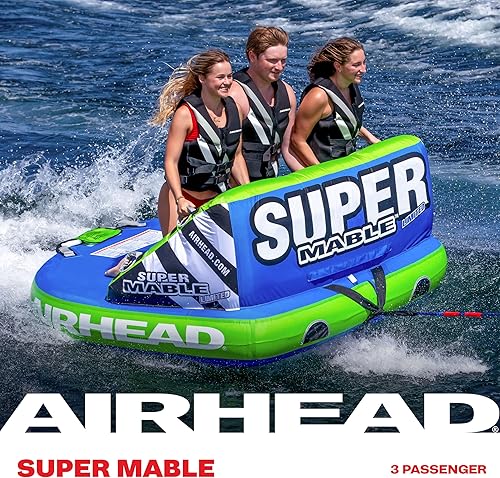 Miniatura 28 de Airhead Tubo inflable remolcable Mable, modelos de 1-4 jinetes, puntos de remolque duales, cubierta completa de nailon, almohadillas de espuma EVA