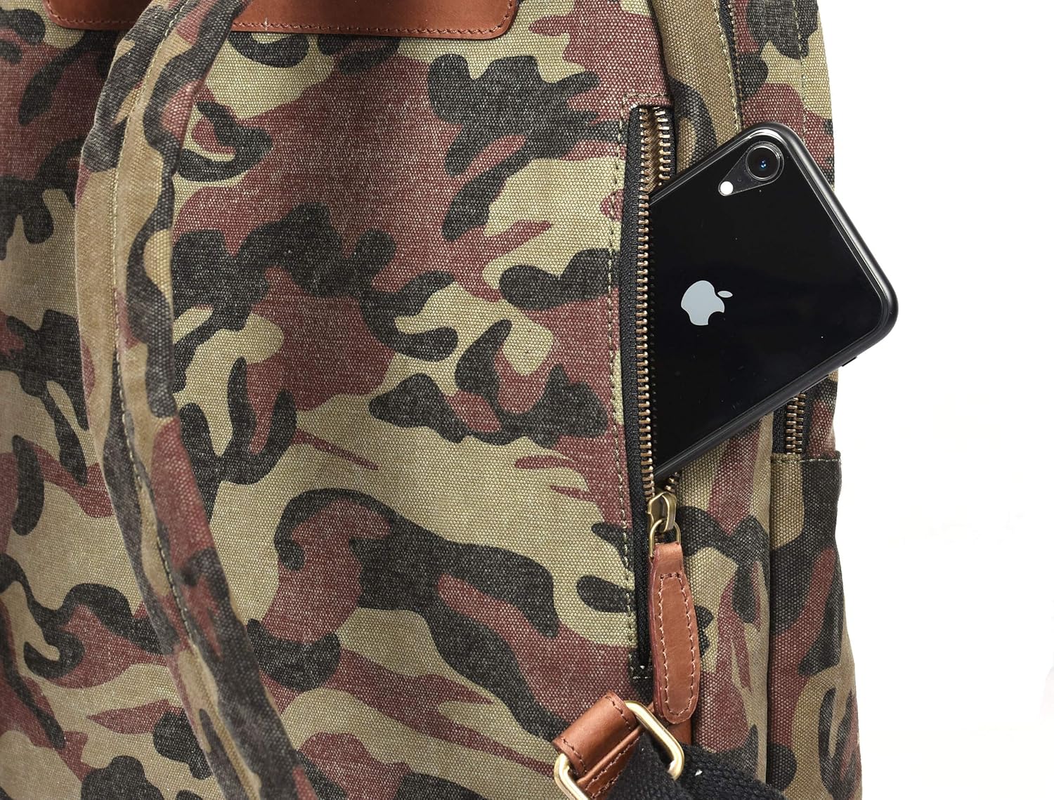 Tор Brаndѕ Travel Backpack Leather Canvas bag Water Resistant CAMO Backpack Laptop Bag Casual Canvas Campus School Rucksack Travel Weekender Backpack Hiking, Camping, Casual Daypacks