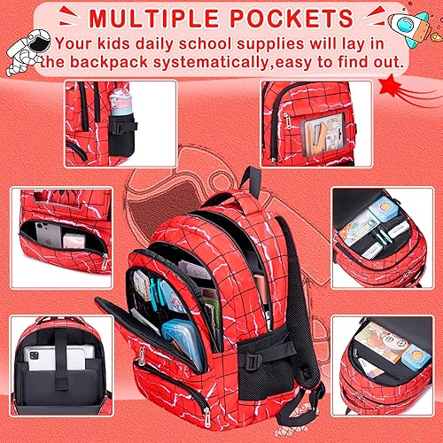 Miniatura 3 de FunnyGifts Mochilas para niños con lonchera para niños, mochila escolar con bolsa de almuerzo para primaria jardín de infantes y preescolar, mochila