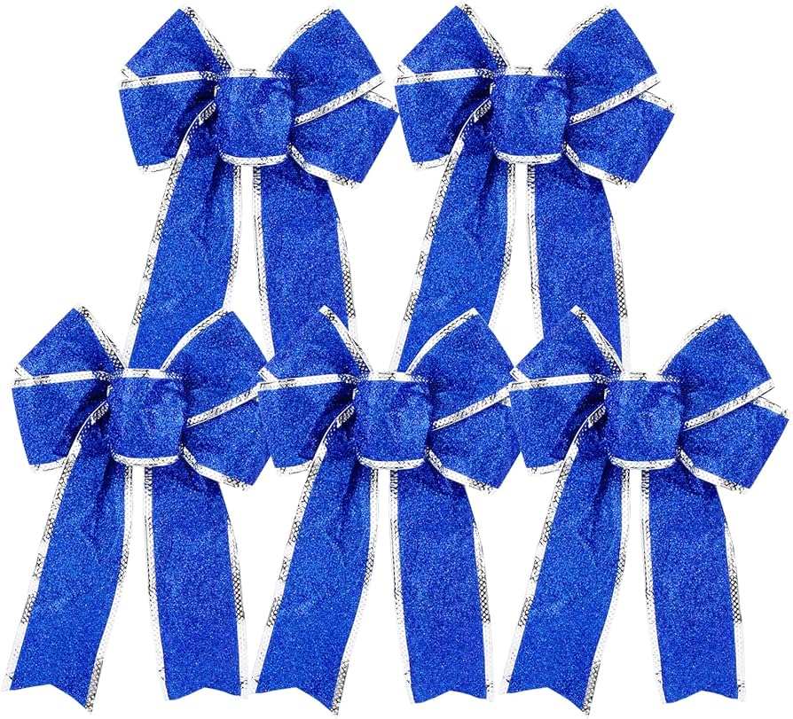 Royal blue bows for christmas tree Clearance