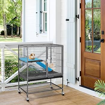 Amazon | Topeakmart 金属製ローリングフェレットケージ 成