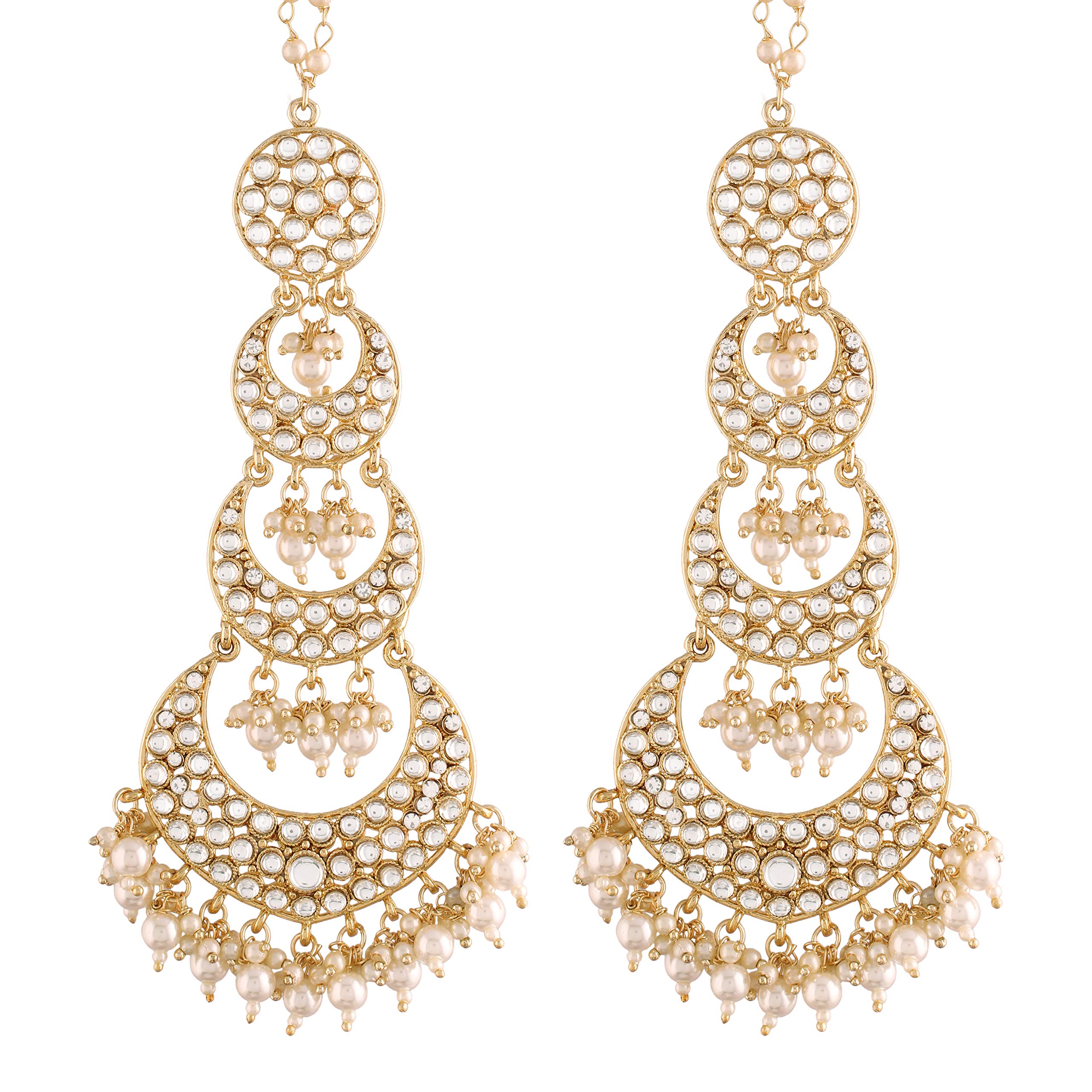 I Jewels 18K Gold Plated Alloy Kundan Stones & Pearl Earrings For Women, White (B08QYV6183) Amazon Price History, Amazon Price Tracker