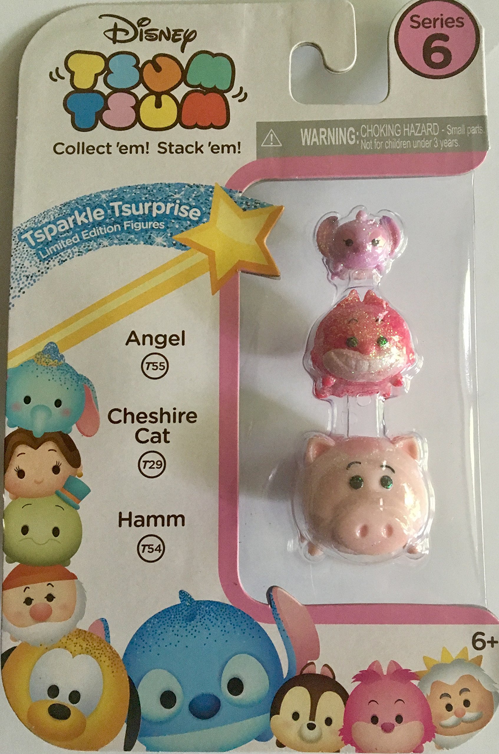 Disney Tsum Tsum Series 6 3-Pack Figures AngelCheshire CatHamm Tsparkle Tsurprise Limited Edition Figures