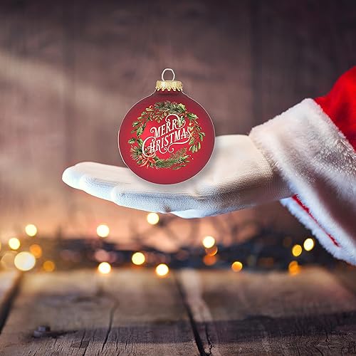 Miniatura 5 de Adornos de cristal para árbol de Navidad, 2.638 in2.625 pulgadas 4 piezas, bolas decoradas de Christmas By Krebs sin costuras, decoración navideña