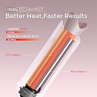 Vista 4 de TYMO CurlPro Plus - Rizador giratorio automático, varita rizadora de barril largo mejorada para cabello largo, rizador de pelo de cerámica