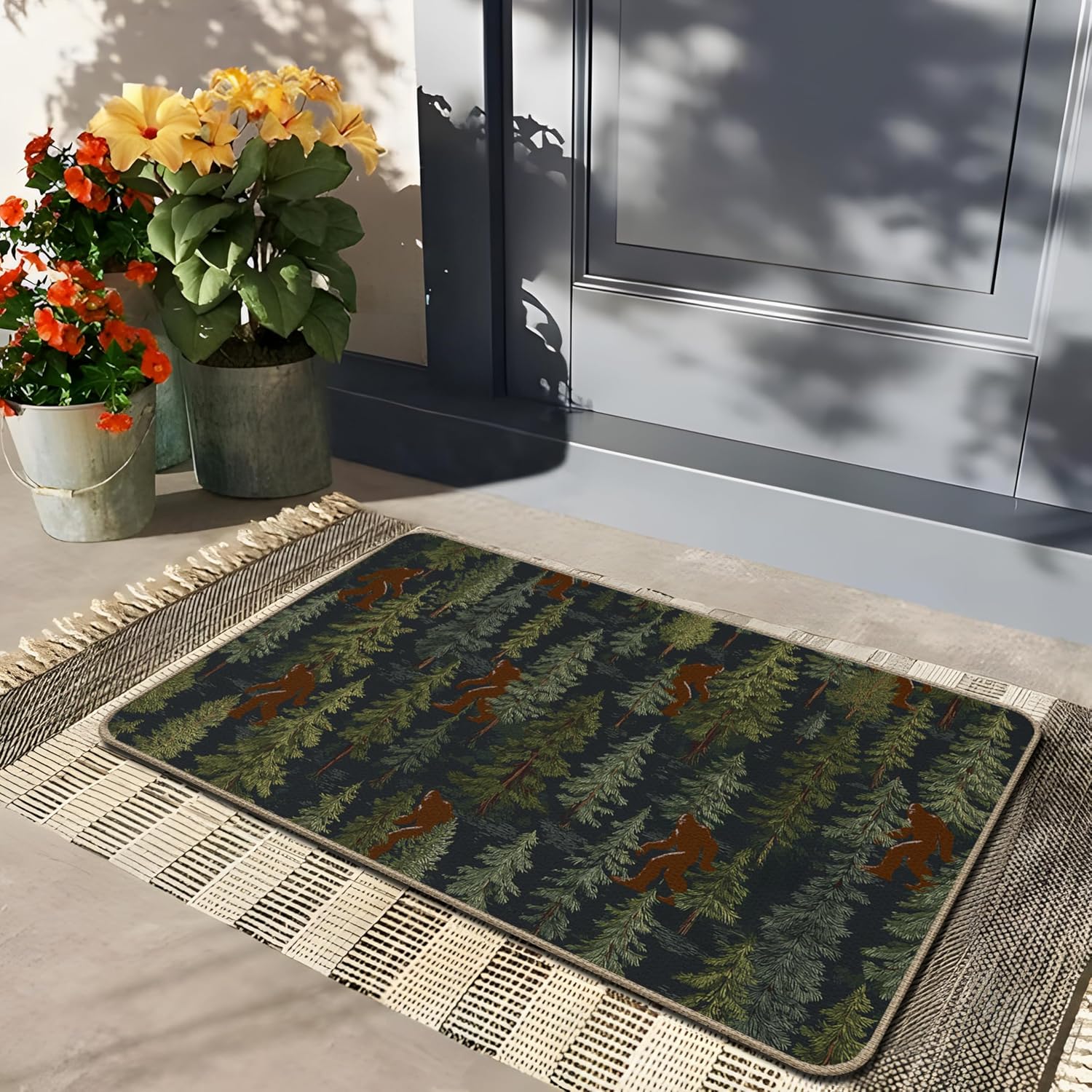 Funny Camping Camper Door Mat 17 x 30,Bigfoot Sasquatch Doormat,Bigfoot Sasquatch Gifts,Camper Must for Outside Rv Mat,ZH01-DD-205