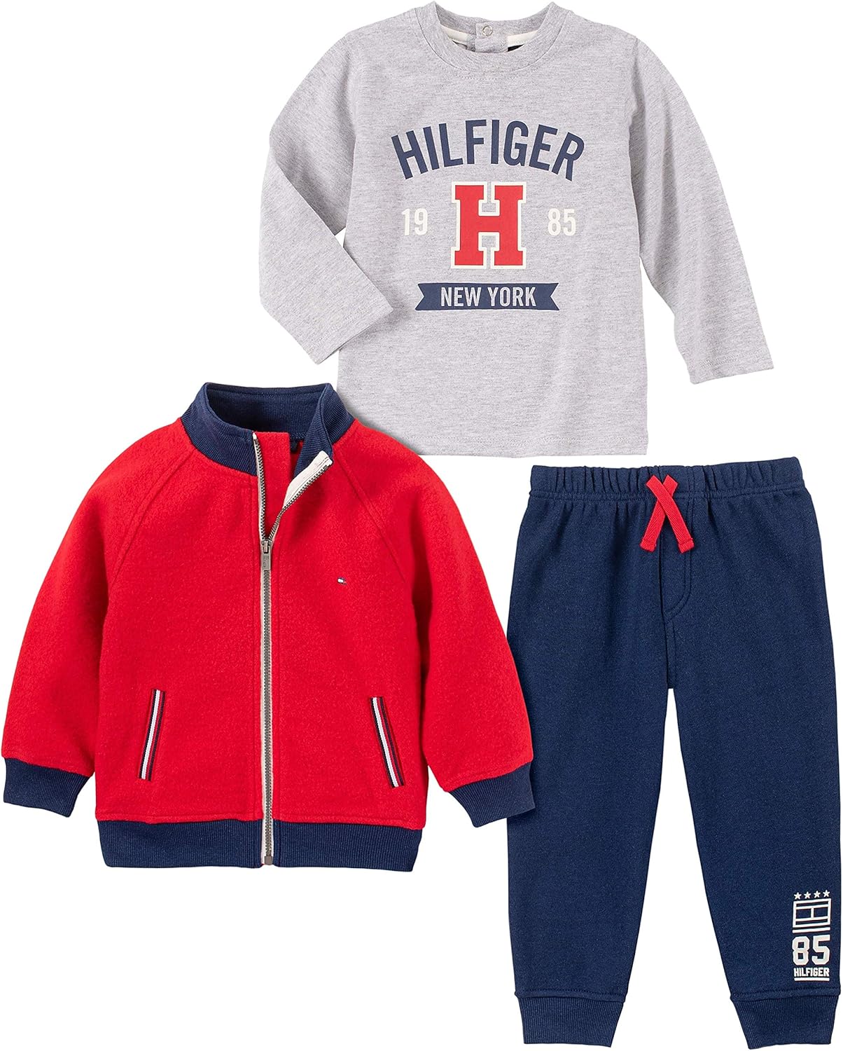Tommy Hilfiger baby-boys 3 Pieces Jacket Pants Set