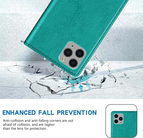 Miniatura 7 de ZZXX Funda tipo cartera para iPhone 11 Pro Max con bloqueo RFID, soporte de ranura para tarjetas, funda protectora de cuero magnético fuerte