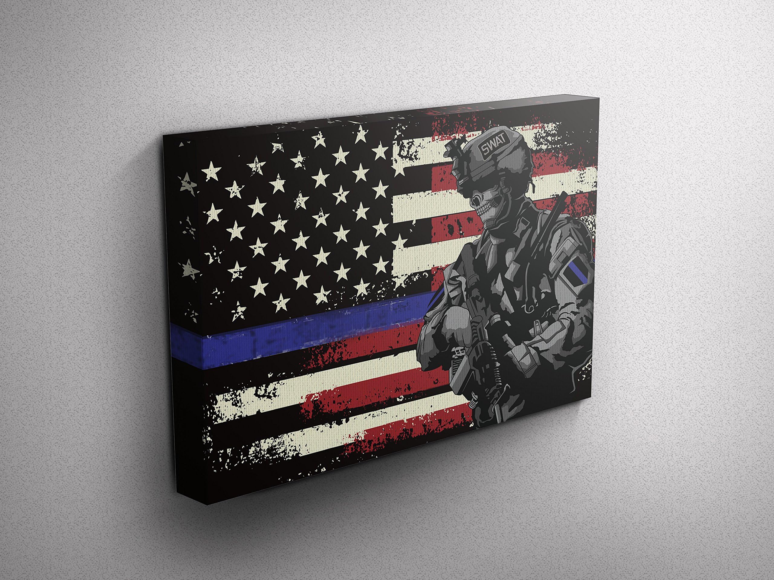 Thin Blue Line Swat Gallery Wrapped Canvas
