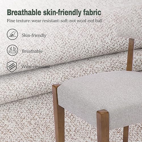 Miniatura 2 de Juego de 8 sillas de comedor modernas, sillas tapizadas de nogal para cocina y comedor, sillas de comedor de madera modernas de mediados de siglo,