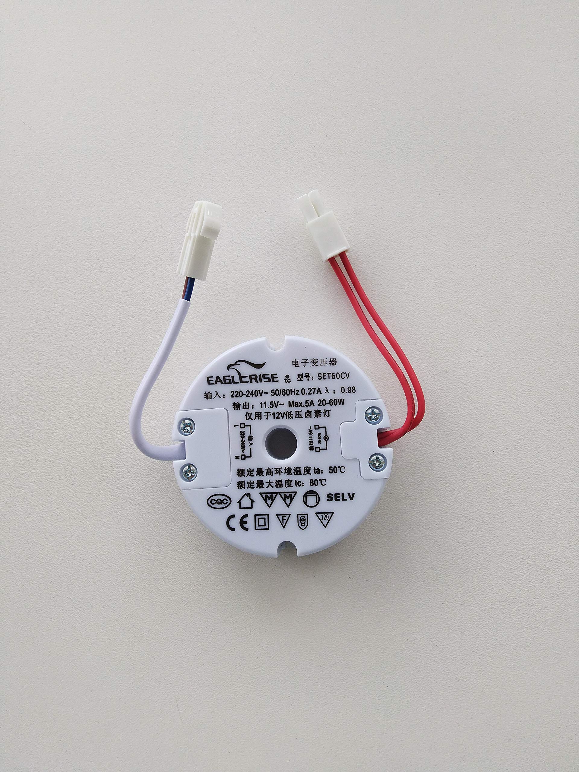 Transformateur électronique Eaglerise EET60CV 20-60 W 12 V halogène à intensité variable rond
