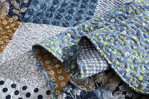 Miniatura 75 de Travan - Juego de edredón de 3 piezas reversible y ligero, ropa de cama con fundas de almohada para todas las estaciones, estampado floral marrón