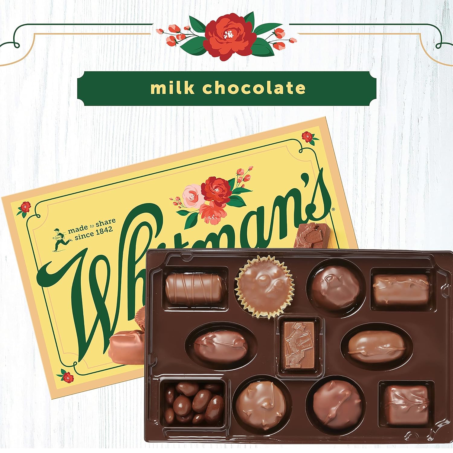 Whitman's Assorted Milk Chocolates Holiday Sampler, 10 Ounce (22 Pieces) : Grocery & Gourmet Food