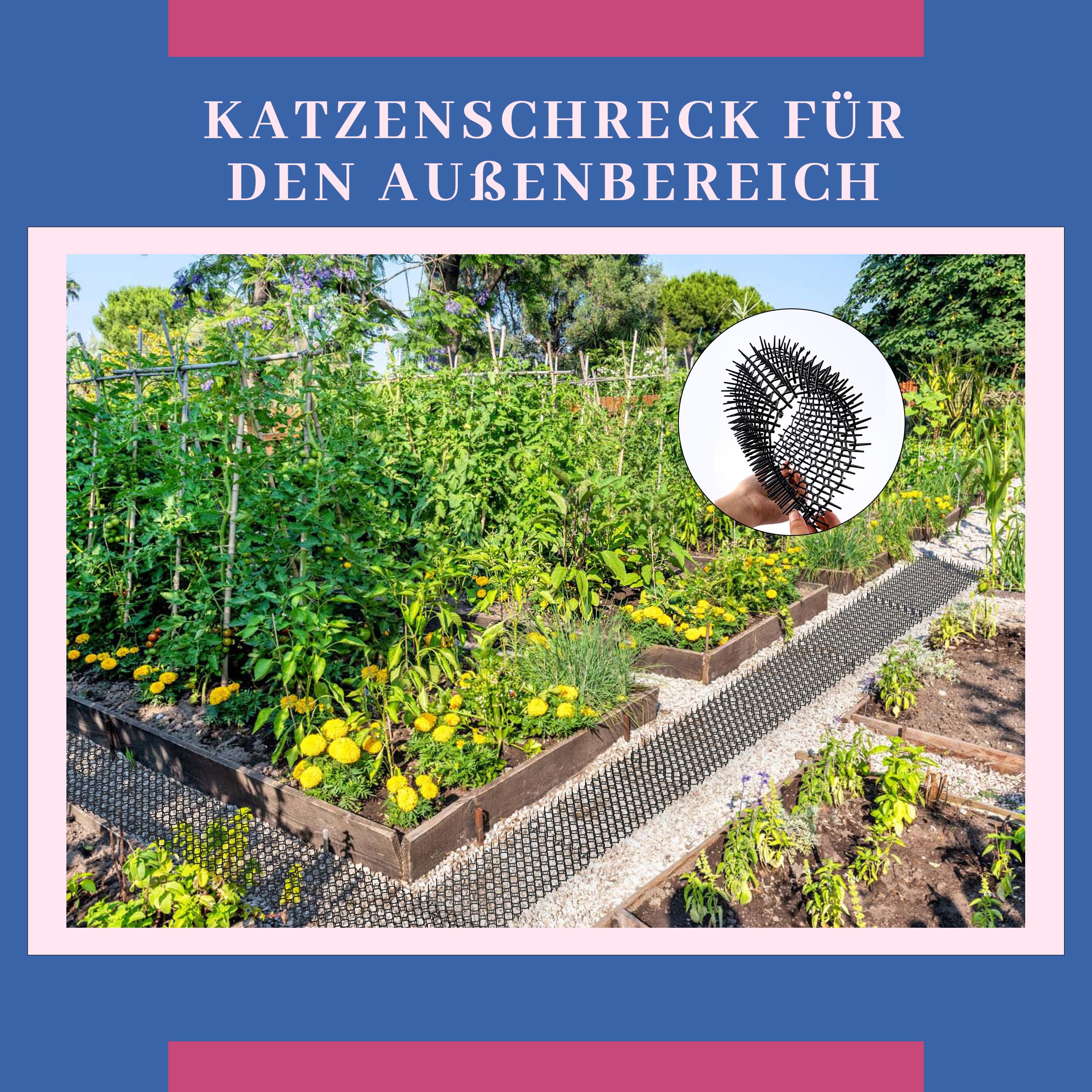 40 x 20 cm Dornengitter Gegen Katzen, Katzengitter, Katzenabwehrmatte, Katzenabwehr Garten, Anti-Katzen-Katzenschreck für Garten (12 Stück)