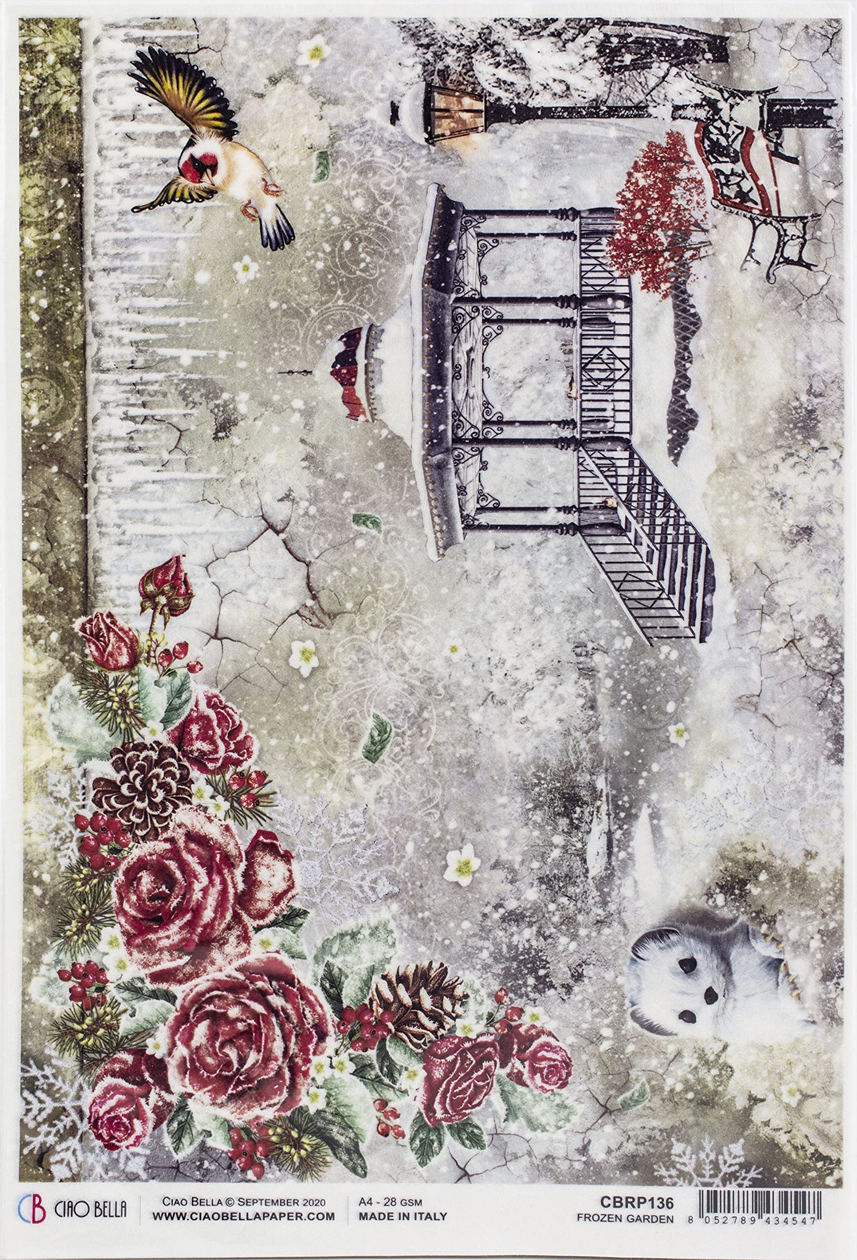 CIAO BELLA PAPER Frozen Garden Paper, Mixed, One Size