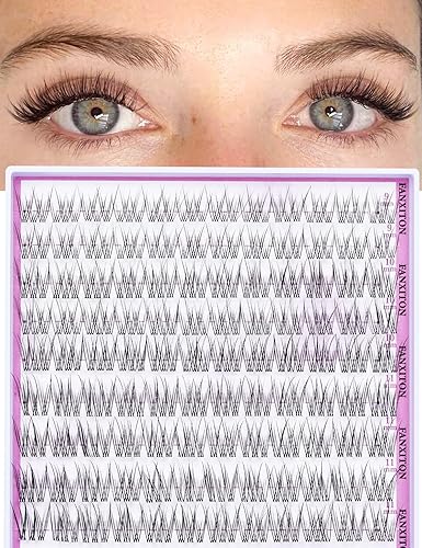 Miniatura 7 de Extensiones de pestañas naturales Wispy DIY 108 racimos de pestañas de banda transparente suave, pestañas individuales de 0.315 a 0.394 pulgadas de