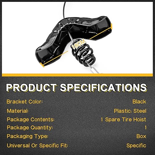 Miniatura 5 de 924-527 Conjunto de elevador de neumático de repuesto para Fort E-150 E-250 E-350 E-450 E-550  Compatible con Ford Econoline  Reemplaza# 924527