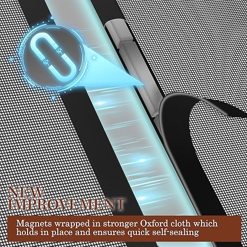 Miniatura 4 de Puerta de pantalla, magnética, reversible con apertura del lado derecho izquierdo, con malla magnética reforzada, para evitar el ingreso de insectos