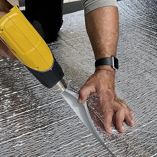 Miniatura 5 de MOTUKA 40 "x 80" 118mil lámina reflectante única núcleo de espuma aislante barrera radiante calor 21.53 pies cuadrados acabado de papel de aluminio