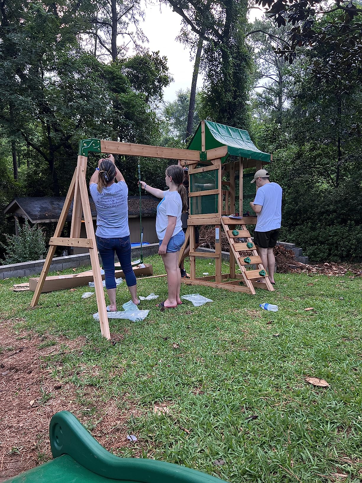 42/mo Finance Backyard Discovery Buckley Hill Wooden Swing Set, Made