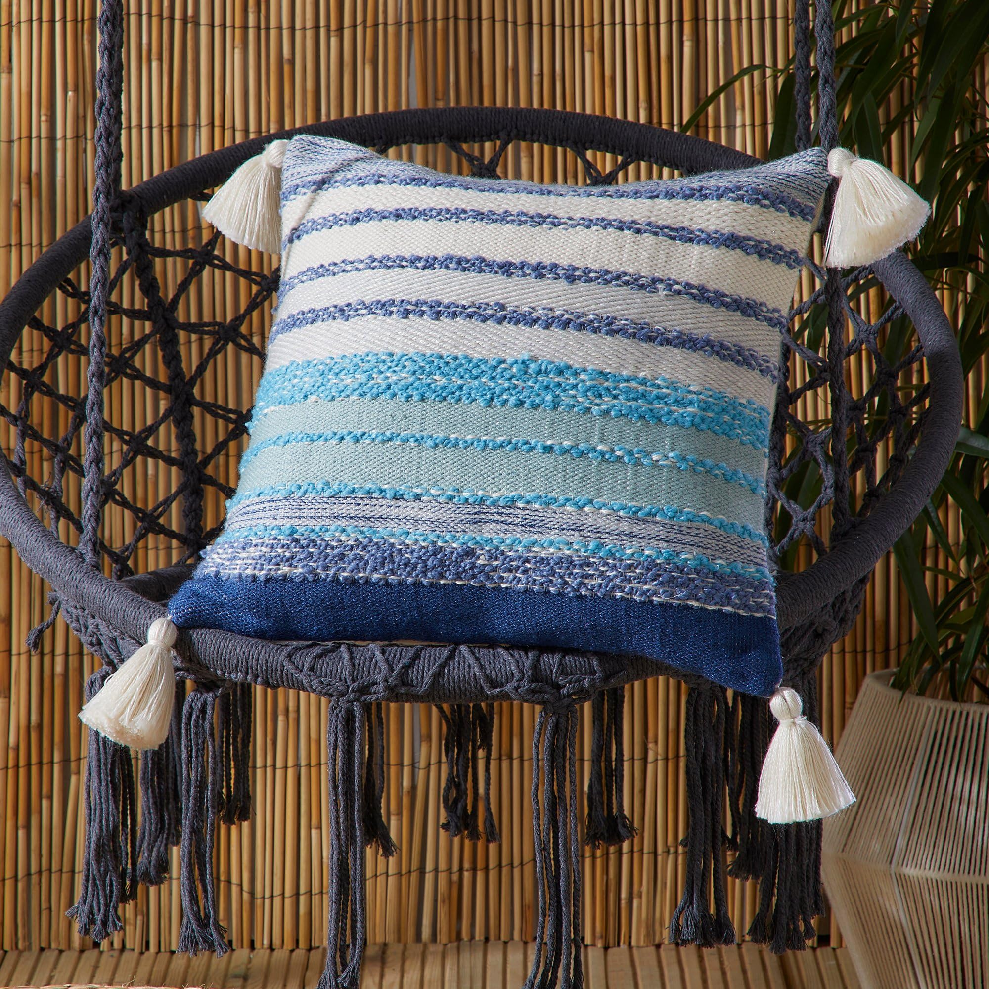 Drift Home Grayson Outdoor Cushion Blue 43 cm x 43 cm