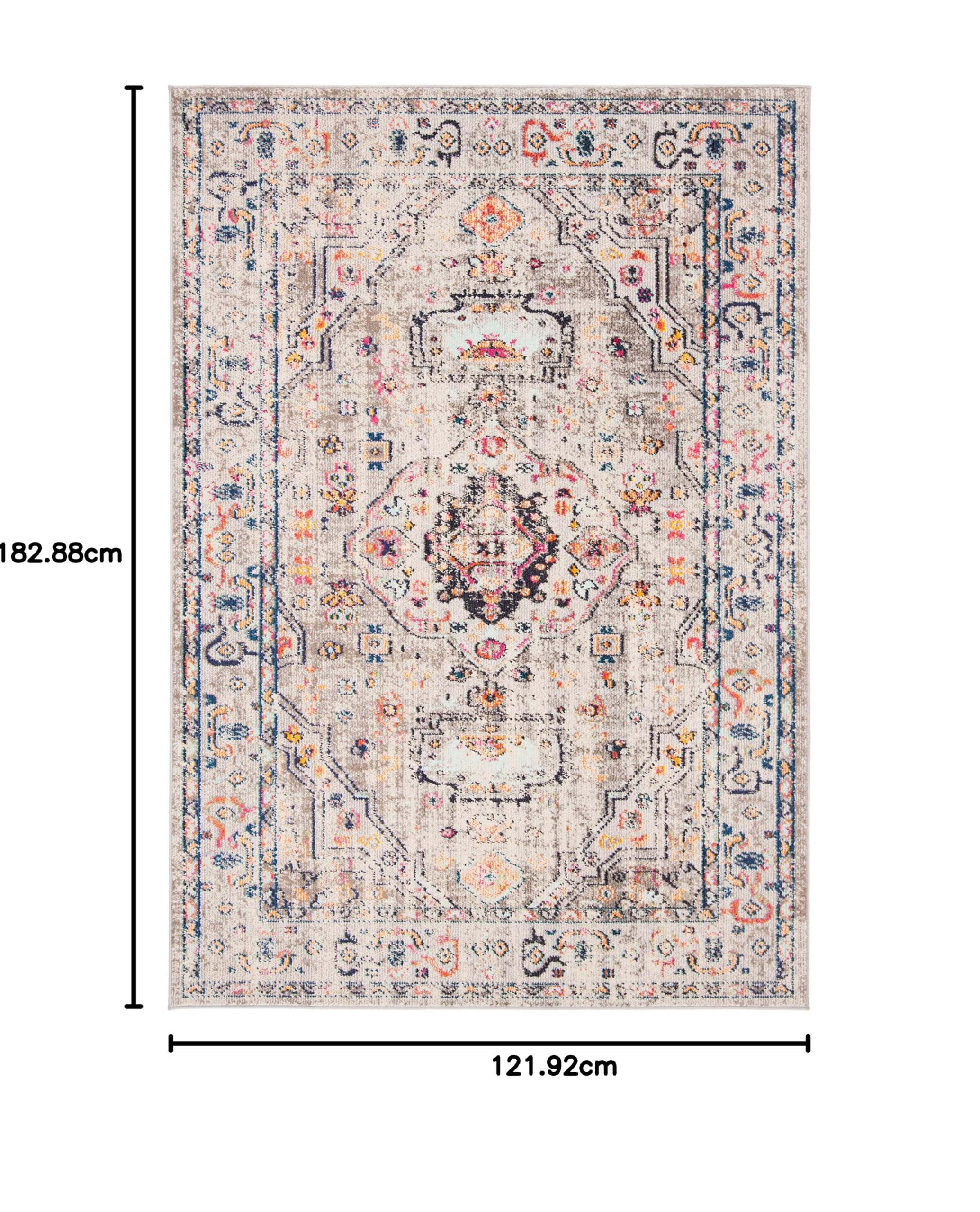 SAFAVIEH Tapis Traditionnel pour Salon, Salle à Manger, Chambre à Coucher - Madison Collection, Tapis à Poil Court, Gris et Bleu, 122 X 183 cm
