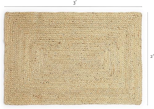 Vista 94 de REDEARTH · Alfombra redonda – Alfombra trenzada de yute natural de 6 pies – Alfombras de yute bohemio reversibles hechas a mano para dormitorio