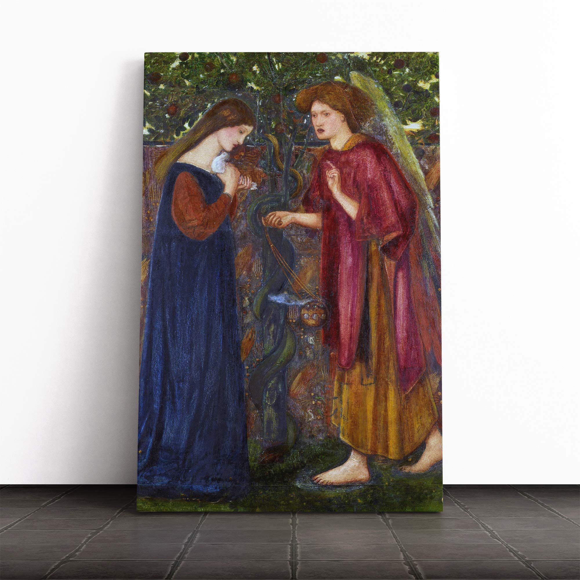 Edward Burne-Jones The Annunciation Canvas Print | Gallery Wrapped 30mm Frame Wall Art | 24x16 inches | Ready to Hang | Modern Picture | Living Room Bedroom Lounge Office