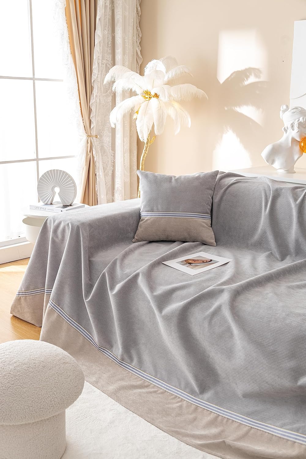 Waterproof & Anti-Slip Sofa Cover - Cat & Dog Claw-Resistant Furniture Protector, Stylish Scratchproof Couch Cover for Pets, Universal Fit Most Couche(XXLarge,78"X133")