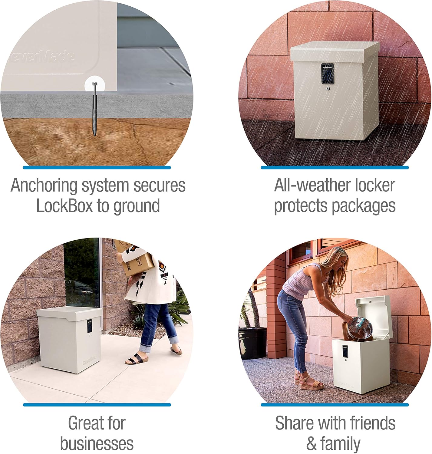 CleverMade Parcel LockBox S100 Series: Secure Package Delivery Box with Reinforced Steel Construction, Digital Lock and Ground Anchoring System for Online Shopping Deliveries, Cream : Everything Else